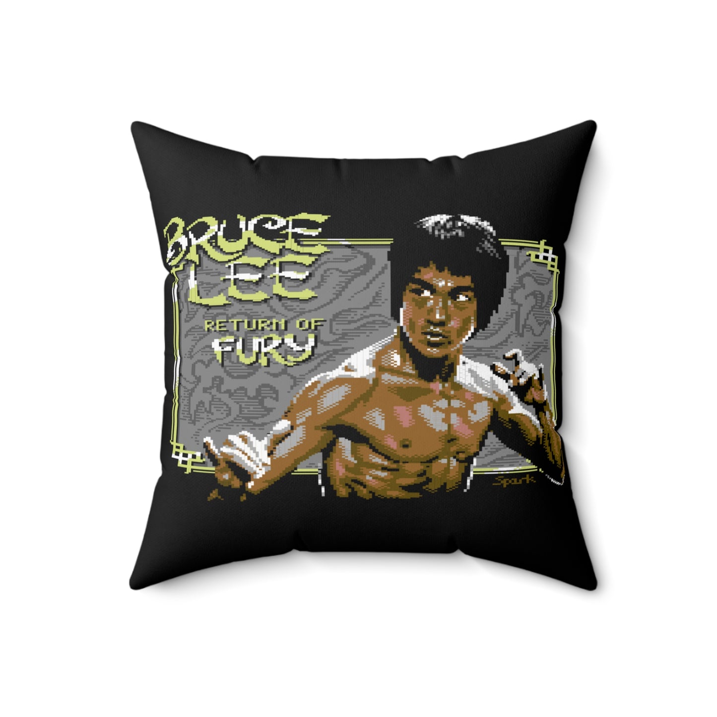 Bruce Lee Spun Polyester Square Pillow