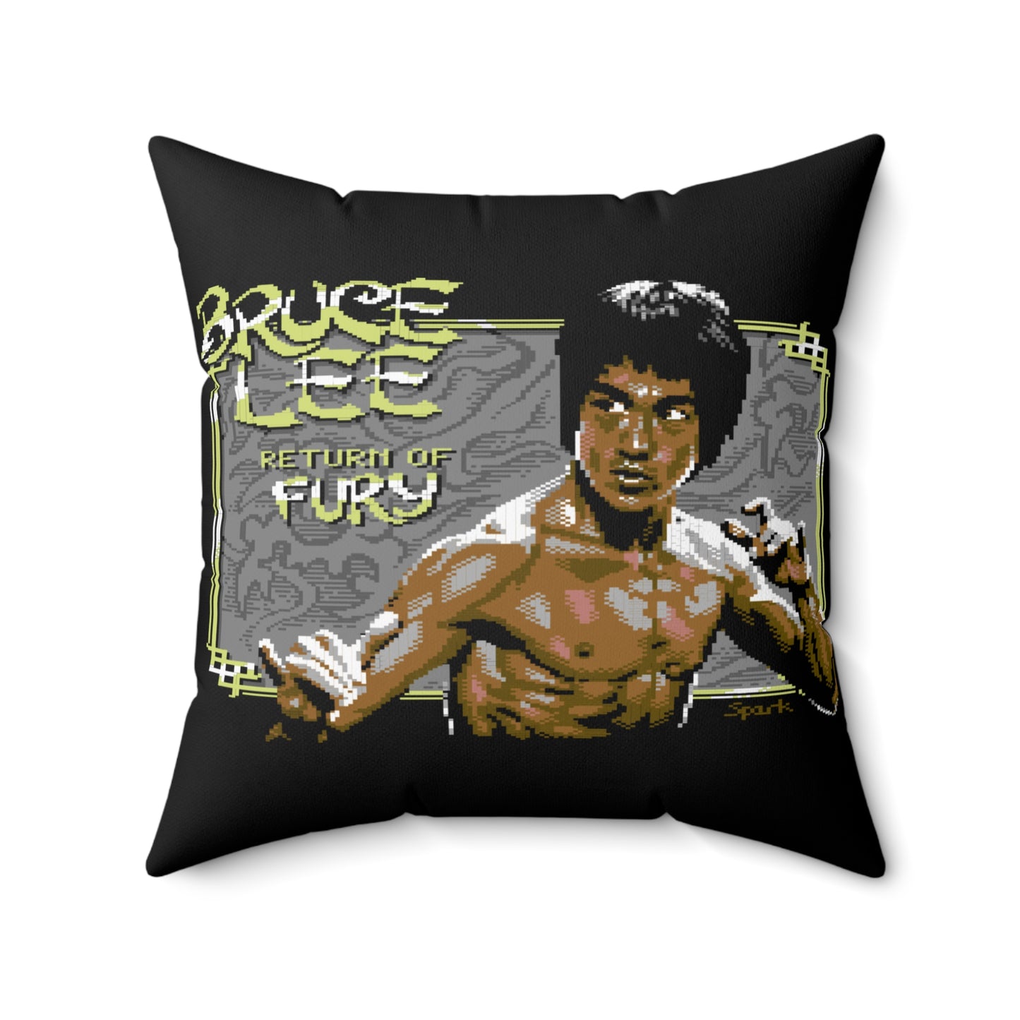 Bruce Lee Spun Polyester Square Pillow