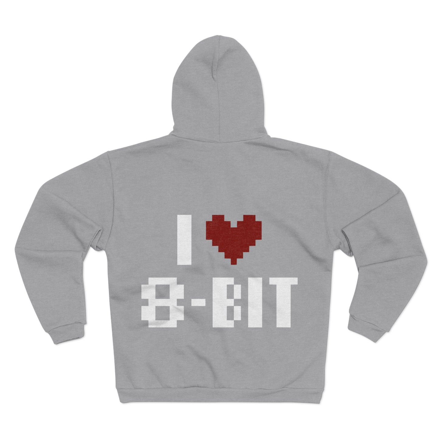 I Love 8BIT Unisex Hooded Zip Sweatshirt