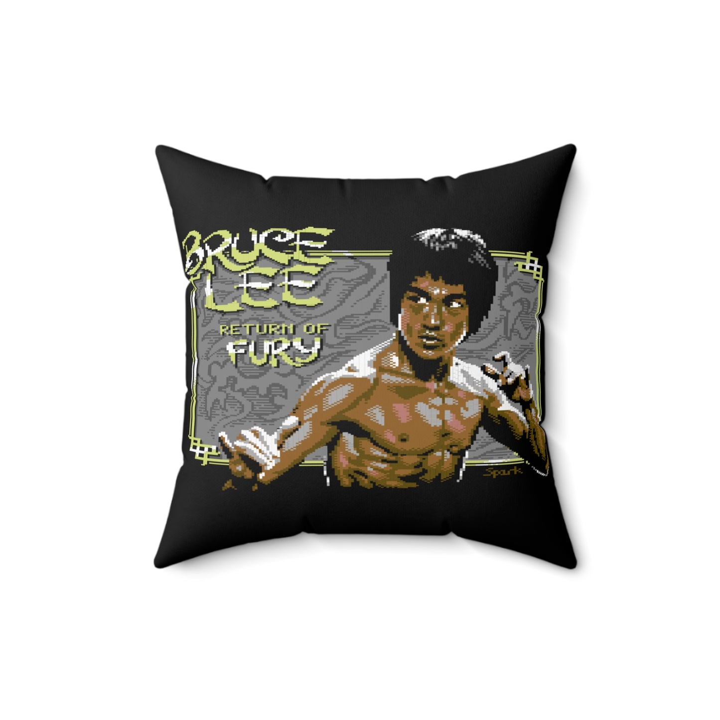 Bruce Lee Spun Polyester Square Pillow