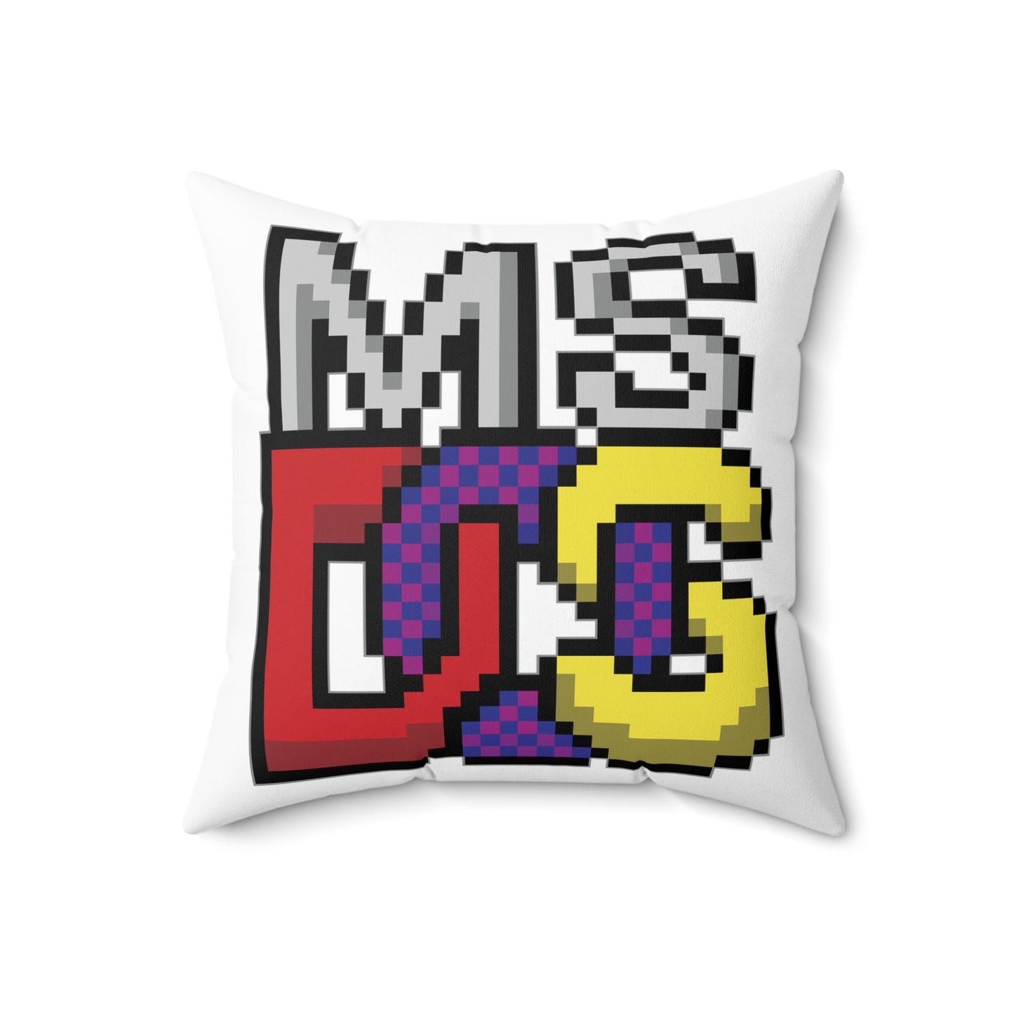 MS Dos Spun Polyester Square Pillow