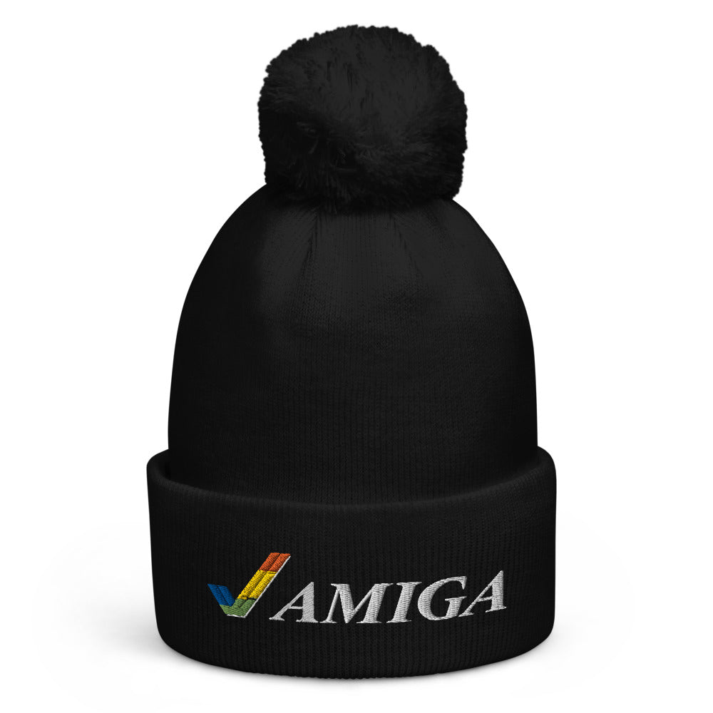 Amiga Dark Pom pom beanie