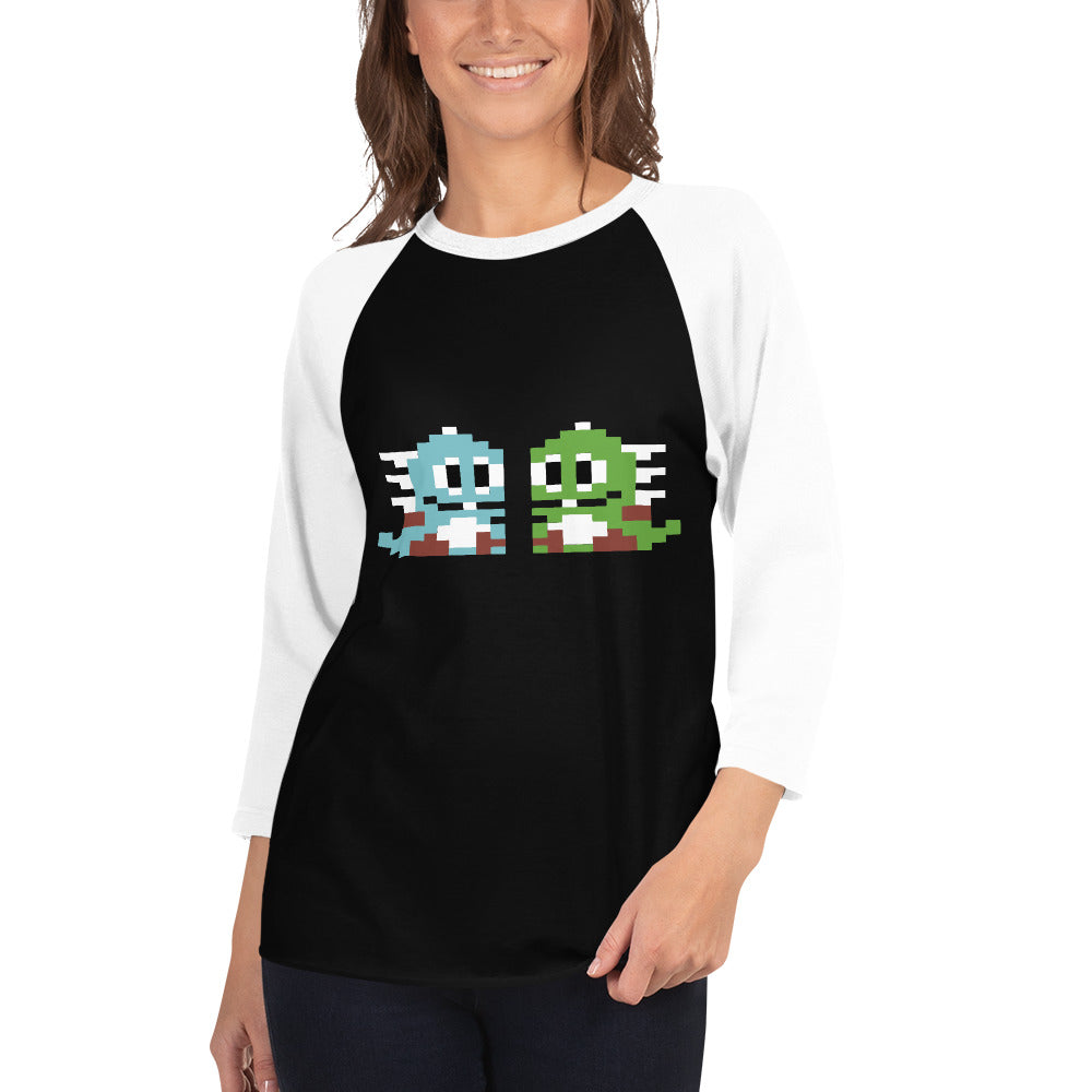 Bubble Bobble 3/4 sleeve raglan shirt