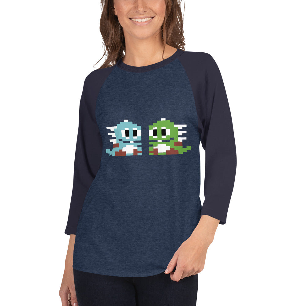 Bubble Bobble 3/4 sleeve raglan shirt