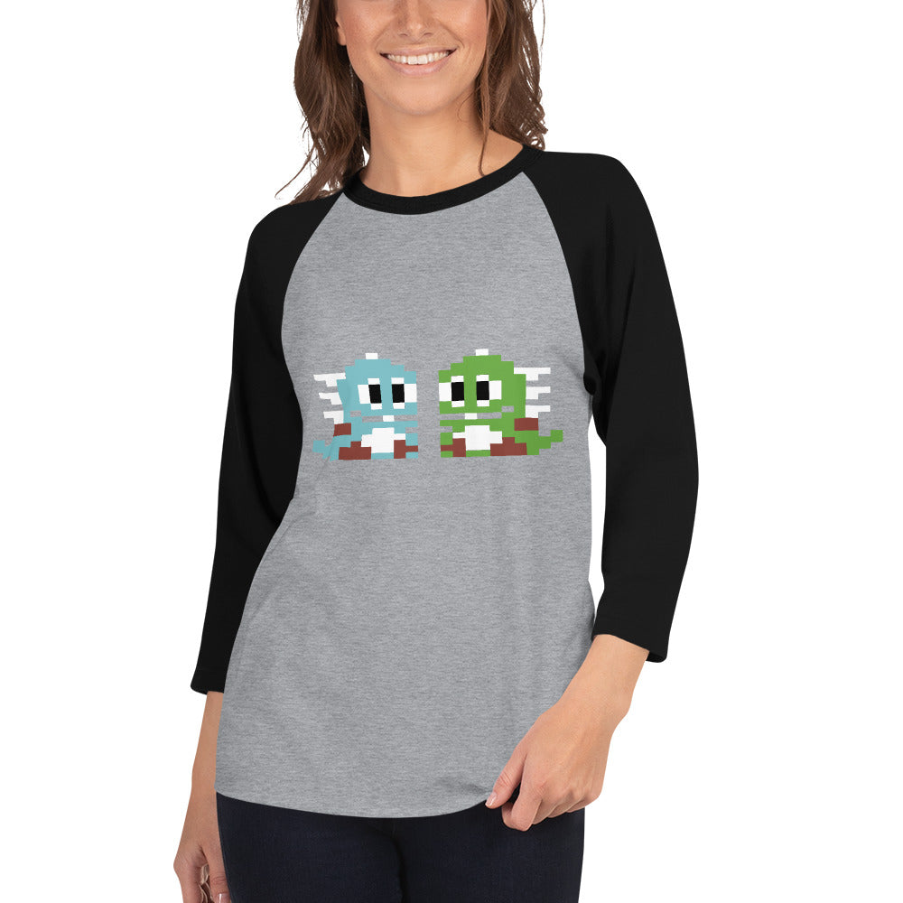 Bubble Bobble 3/4 sleeve raglan shirt