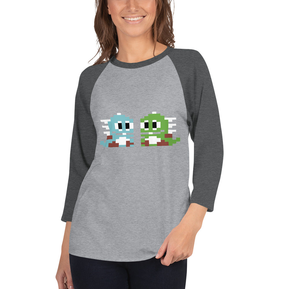 Bubble Bobble 3/4 sleeve raglan shirt