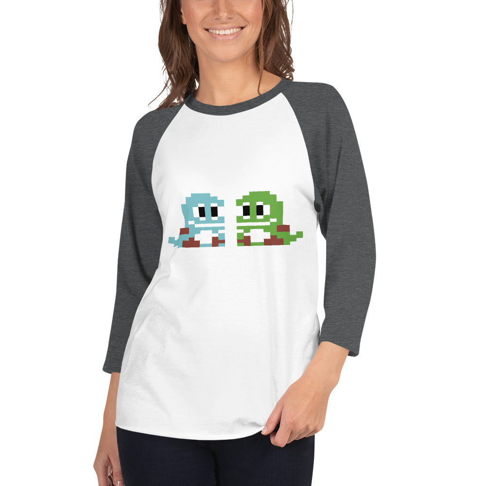 Bubble Bobble 3/4 sleeve raglan shirt