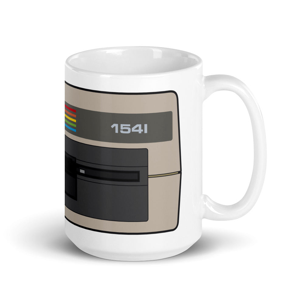 1541 Floppy Drive White glossy mug