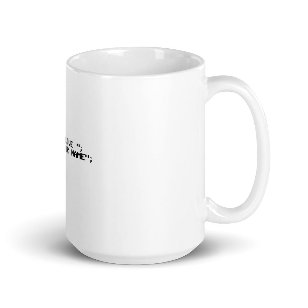 I Love White glossy mug