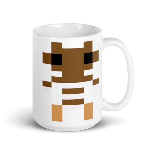 Boulderdash White glossy mug